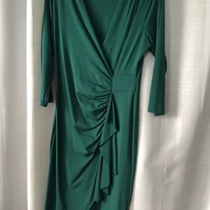 Emerald green dress.